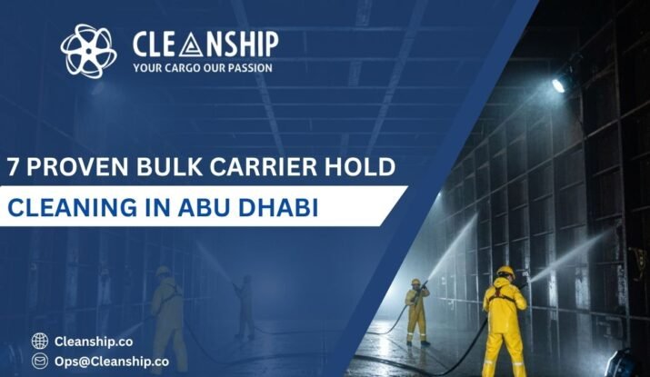 Bulk carrier hold cleaning in Abu Dhabi Port for safe and efficient cargo operations