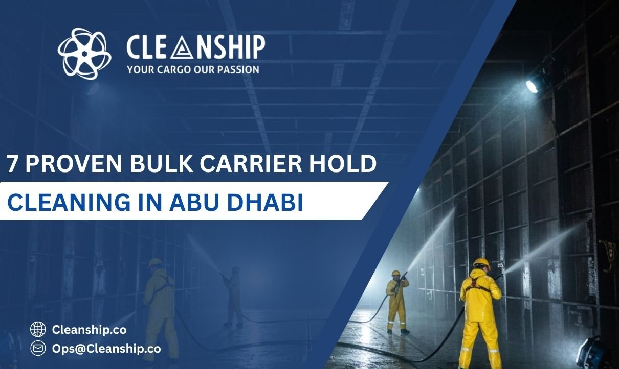 Bulk carrier hold cleaning in Abu Dhabi Port for safe and efficient cargo operations
