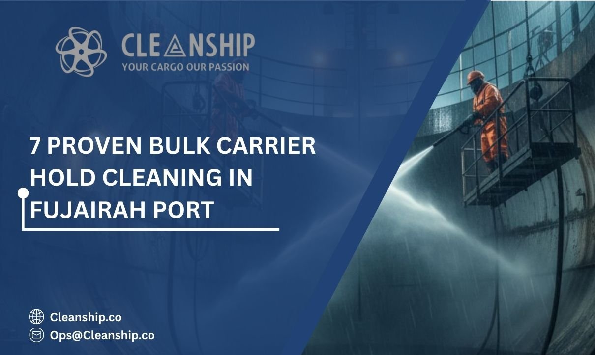 Bulk carrier hold cleaning in Fujairah Port for safe and efficient cargo operations