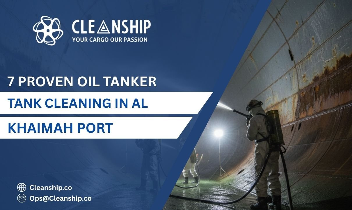 Oil tanker tank cleaning in Al Khaimah Port for safe and efficient operations