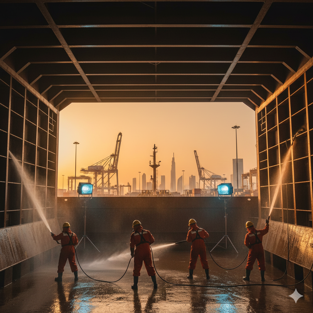 Hold cleaning in Jebel Ali for safer cargo operations