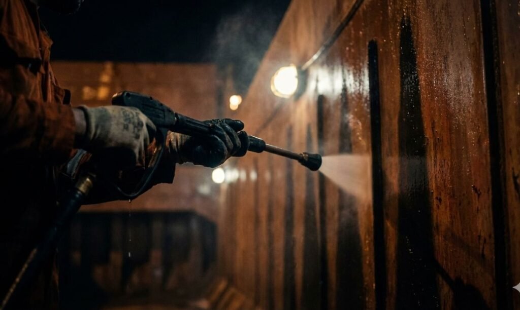 Oil tanker tank cleaning services in Ajman Port