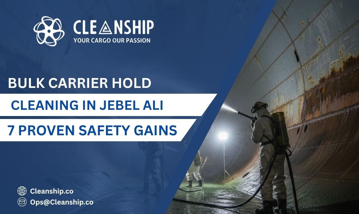 Bulk carrier hold cleaning in Jebel Ali Port for safe cargo operations
