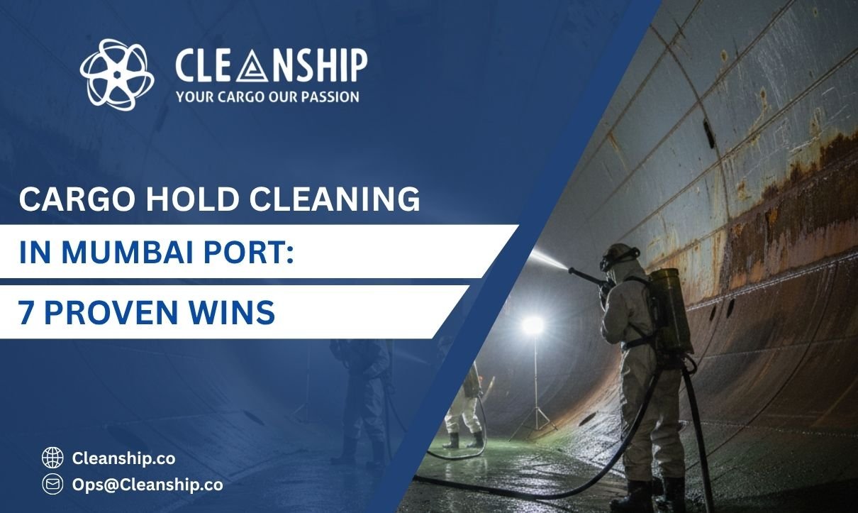 Cargo hold cleaning at Mumbai Port for safe and efficient shipping operations