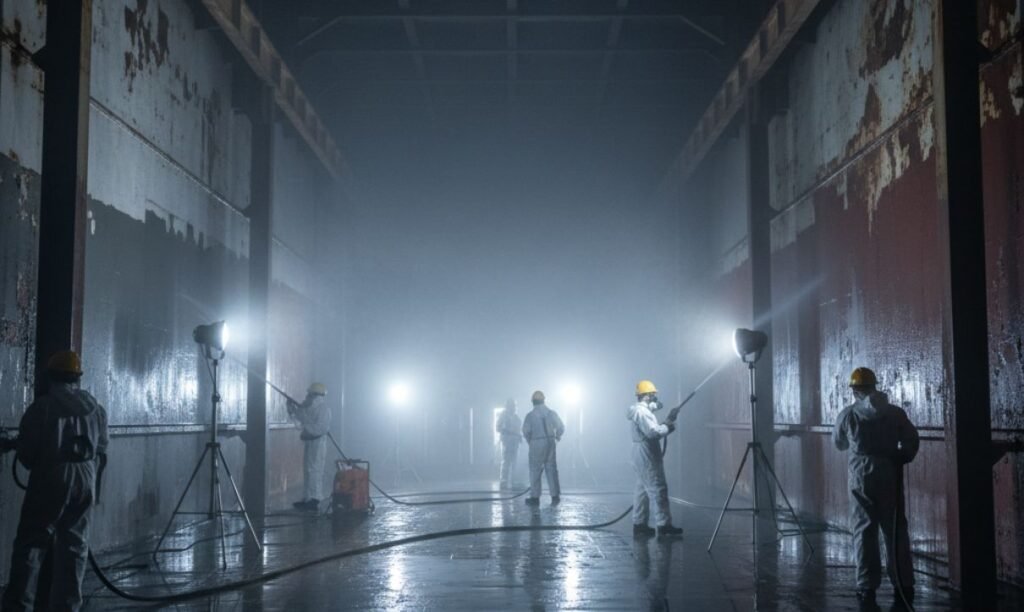 Hold tank cleaning in Khor Fakkan port operations