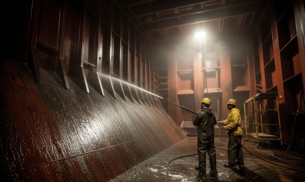 Ship hold cleaning services at Vizag Port
