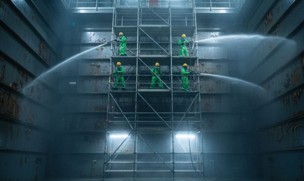 Vessel hold cleaning services at Singapore port