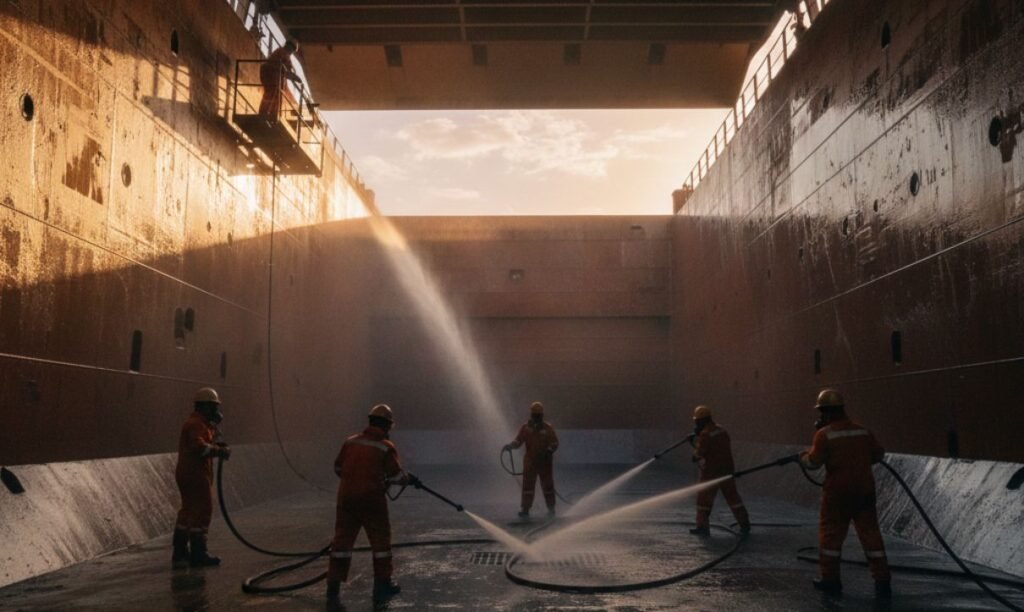 Tank cleaning services at Mumbai port
