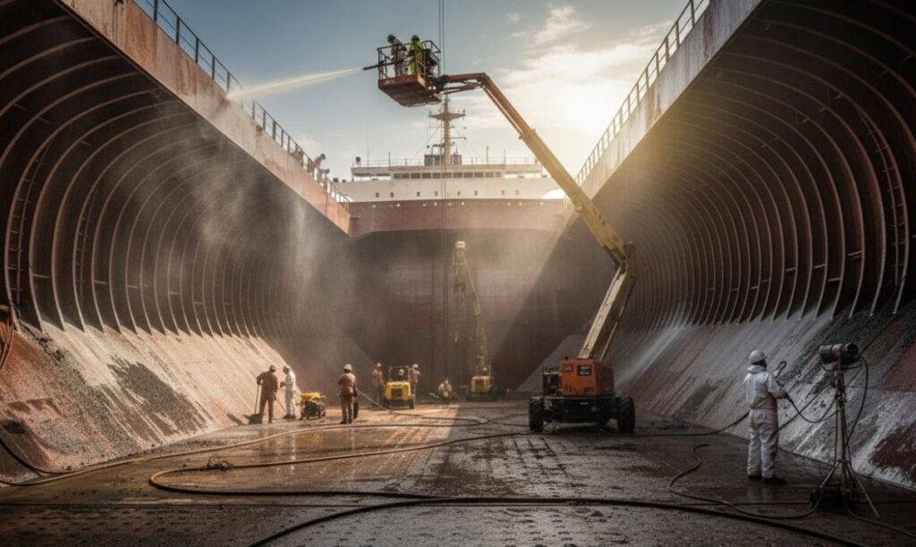 Bulk Carrier Hold Cleaning in Vizag Port