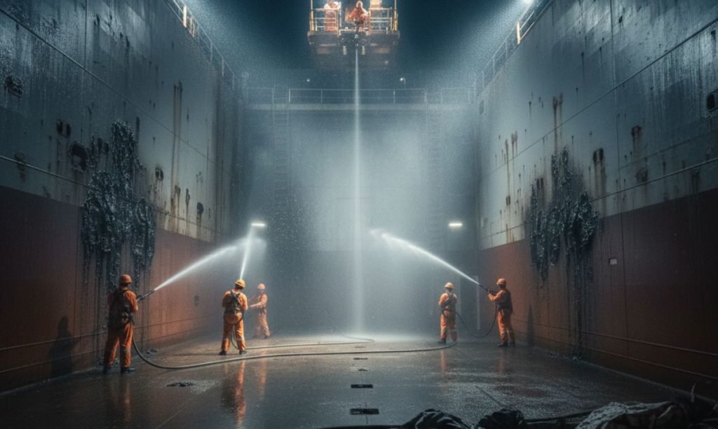 Hold tank cleaning services at Chennai port