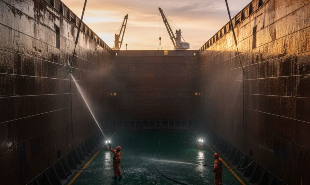 Cargo hold cleaning services at Mumbai Port