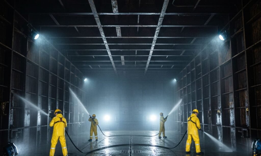 Oil Tanker Tank Cleaning in Heraklion Port