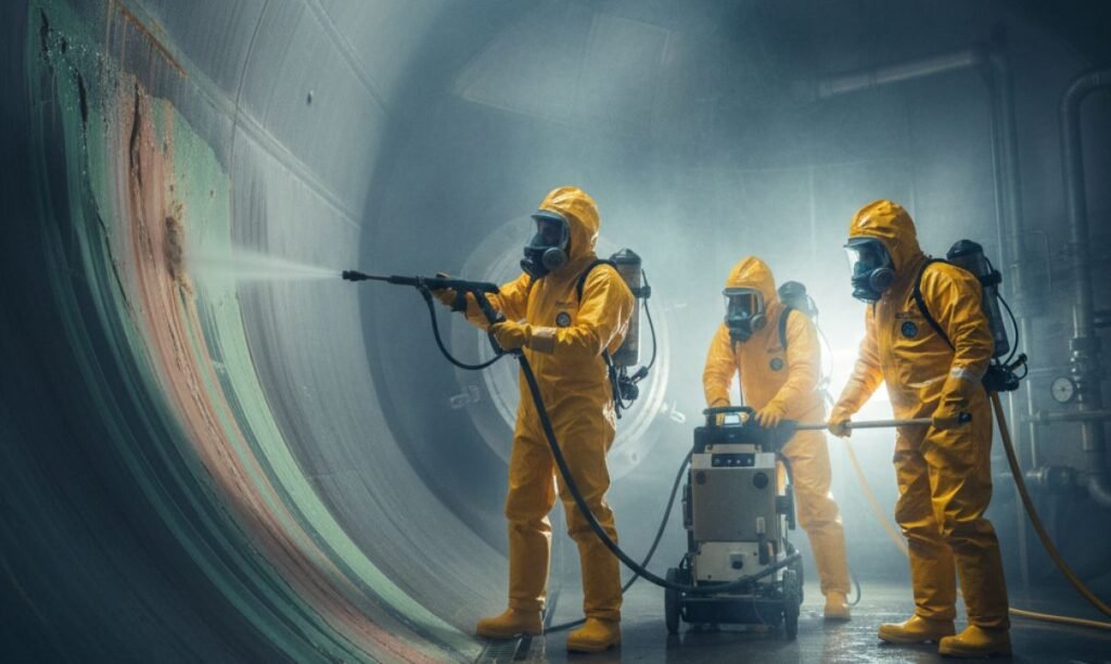 Tank cleaning services at Dhamantar Port