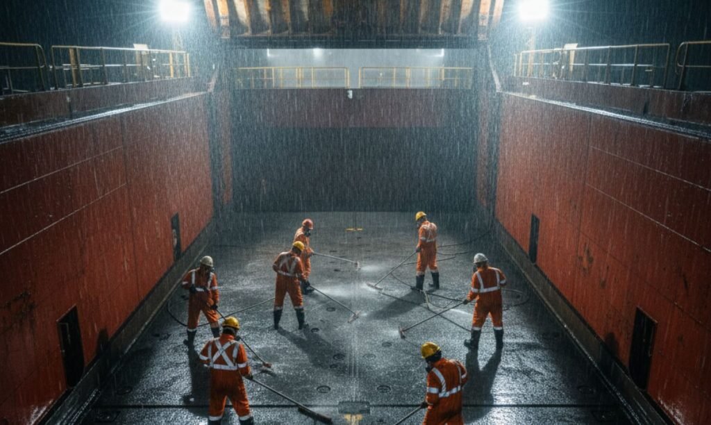 Professional bulk carrier hold cleaning in Singapore