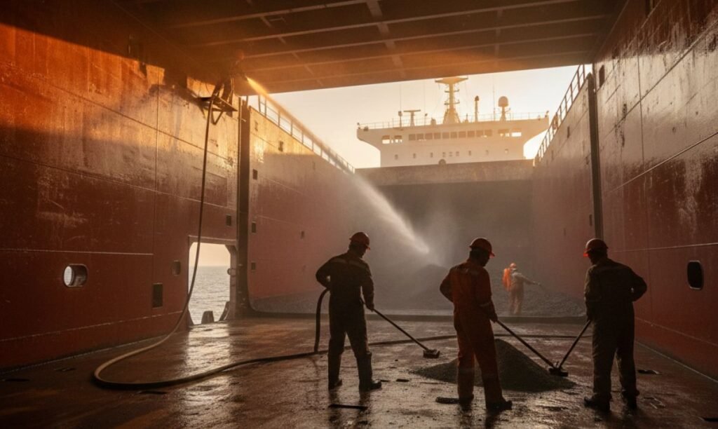 Hold cleaning services at Kakinada port