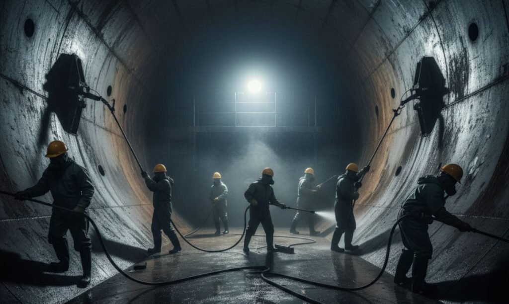 Hold tank cleaning services in Singapore port