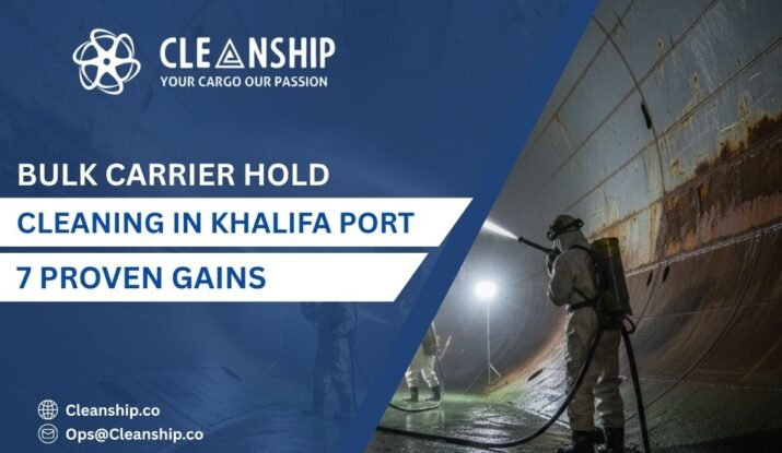 Bulk carrier hold cleaning in Khalifa Port for safe and efficient cargo operations