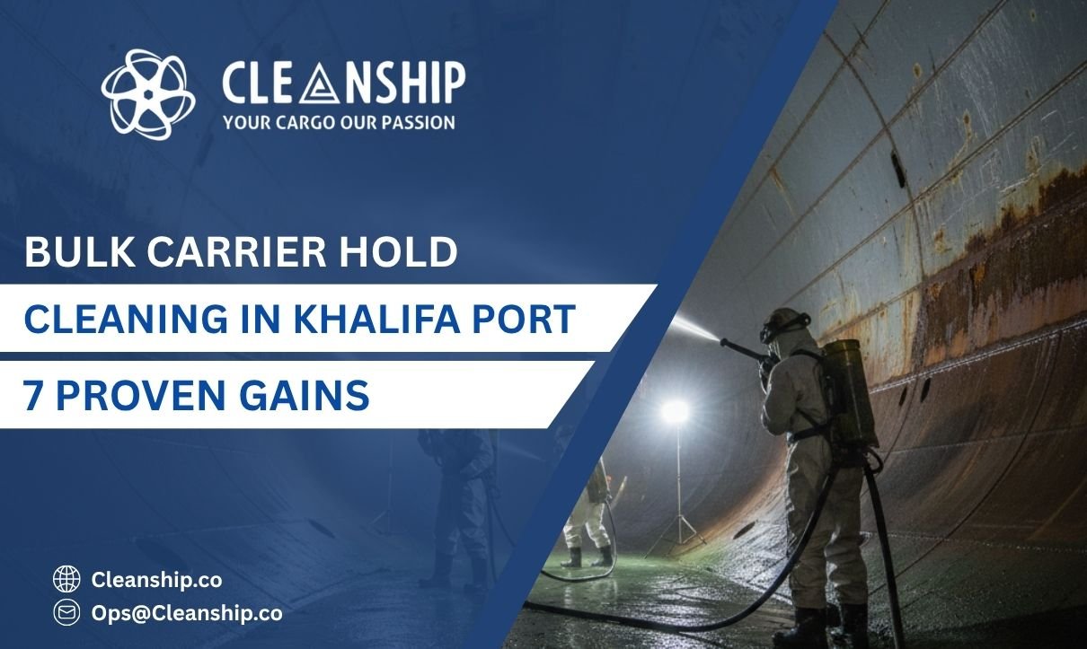 Bulk carrier hold cleaning in Khalifa Port for safe and efficient cargo operations