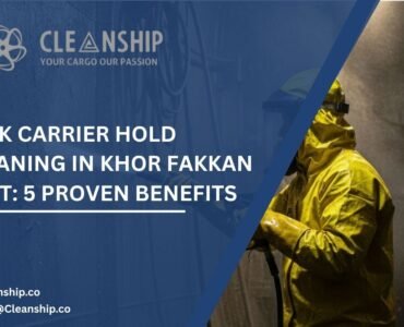 Bulk carrier hold cleaning in Khor Fakkan Port for safe and efficient cargo operations