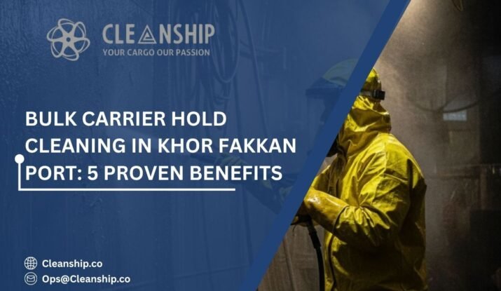 Bulk carrier hold cleaning in Khor Fakkan Port for safe and efficient cargo operations