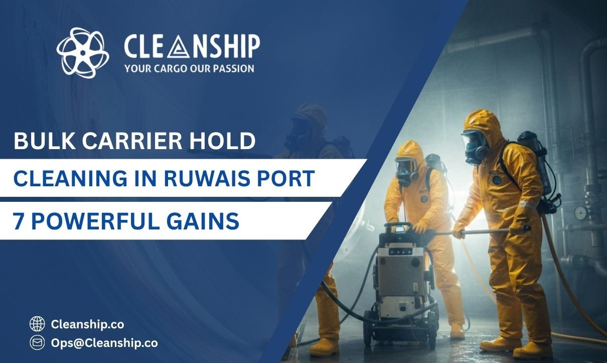 Bulk carrier hold cleaning in Ruwais Port for safe and efficient cargo operations