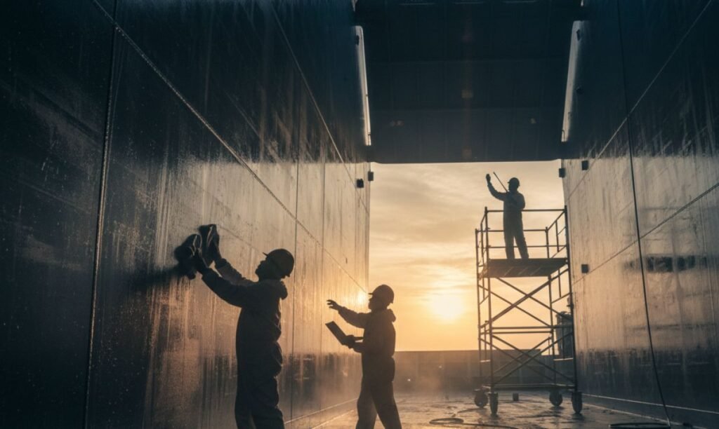 Cargo hold cleaning at Paranagua Port for safe and efficient shipping
