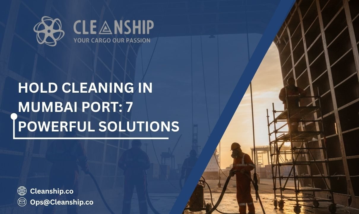 Cargo hold cleaning at Mumbai Port for safe and efficient shipping operations