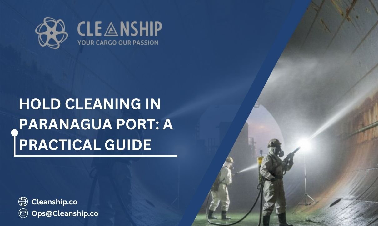 Cargo hold cleaning at Paranagua Port for safe and efficient shipping