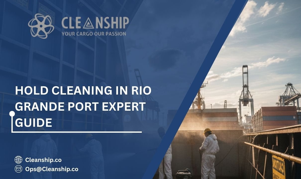 Cargo hold cleaning at Rio Grande Port for safe and efficient shipping operations