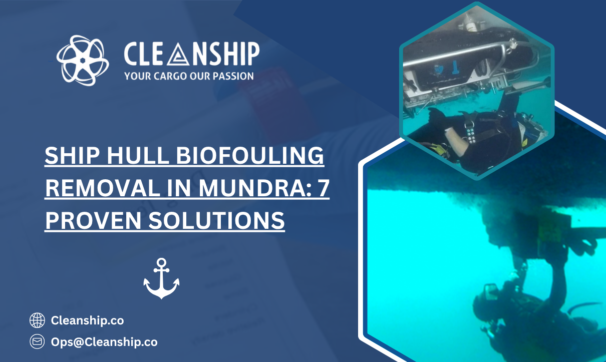 Ship hull biofouling removal in Mundra Port for improved vessel performance